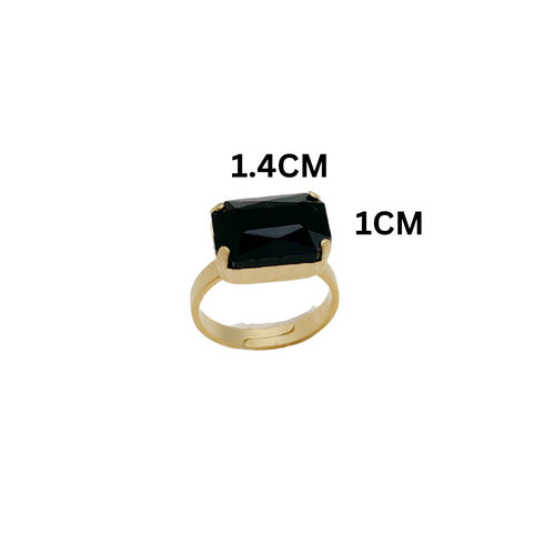 RONCHA BLACK|טבעת בציפוי זהב וקריסטלים