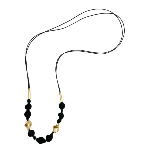 EDEN BLACK LONG | שרשרת בציפוי זהב
