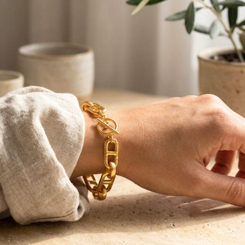 LUNA HOOPS BRACELET| צמיד בציפוי זהב