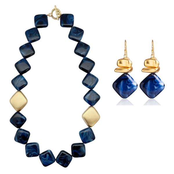 KALA BLUE SET| שרשרת מצופה זהב