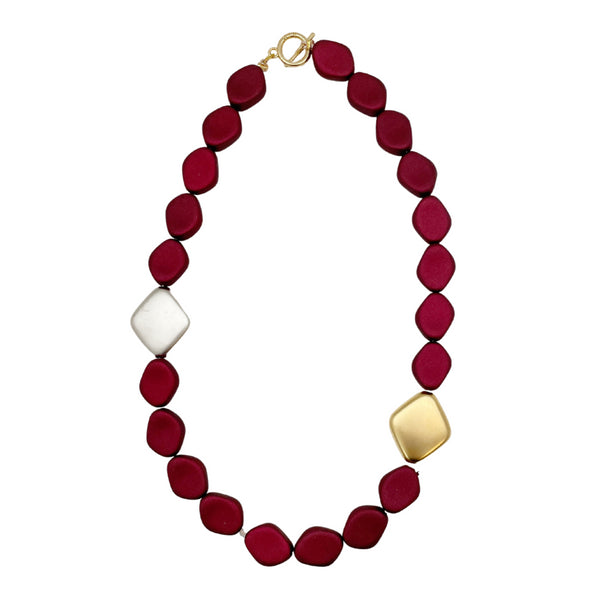 LONI RED| שרשרת קצרה בציפוי זהב