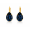 LIV DARK BLUE EARRINGS |עגילים בציפוי זהב וקריסטלים