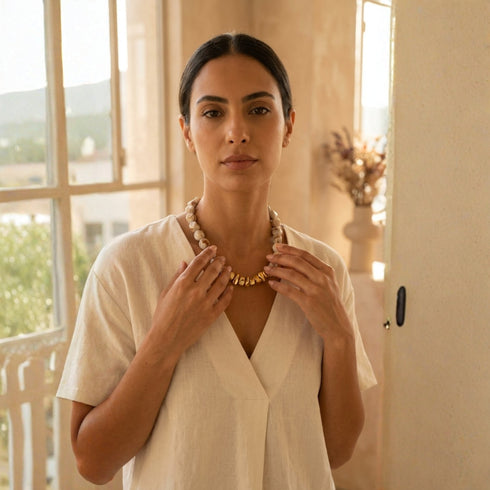 MARGOZ  NECKLACE CAMEL | שרשרת בציפוי זהב