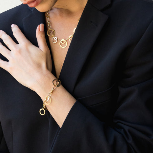 VIDA BRACLET GOLD| צמיד חישוקים בציפוי זהב