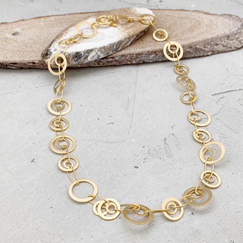 VIDA GOLD| שרשרת חישוקים קצרה בציפוי זהב
