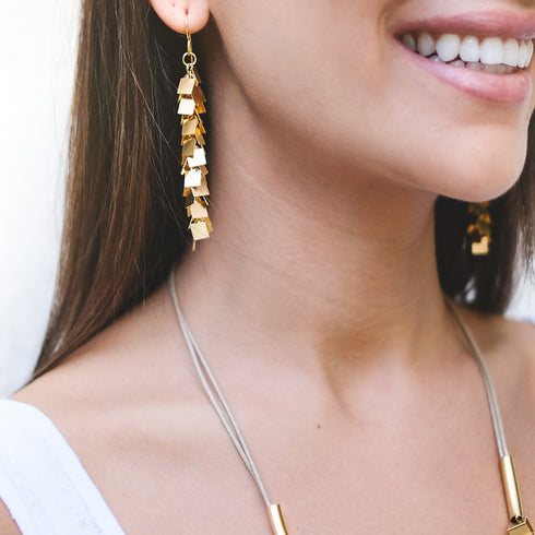 PETRA EARRINGS| עגילים ארוכים בציפוי זהב
