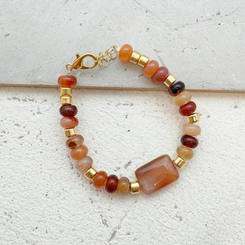 LINA RED BRACELET  |צמיד אבנים טבעיות