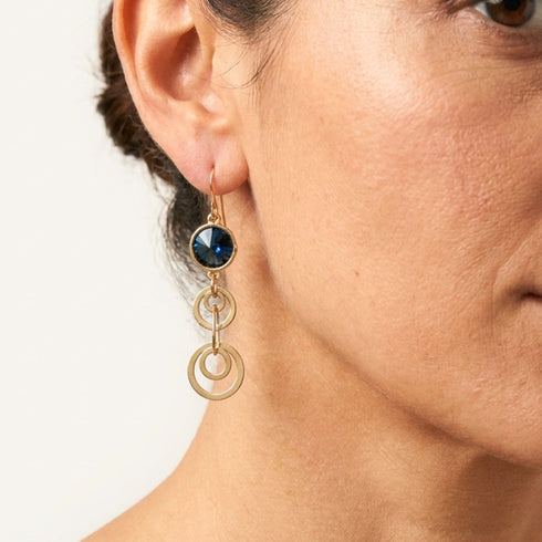VIDA SHINY BLUE EARRINGS | עגילים בציפוי זהב