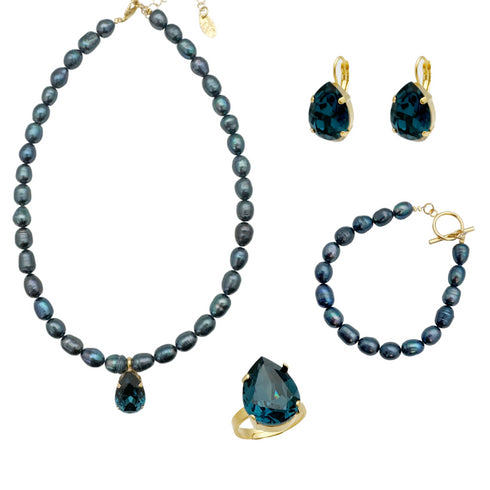 ZORA BLUE SET| סט תכשיטים