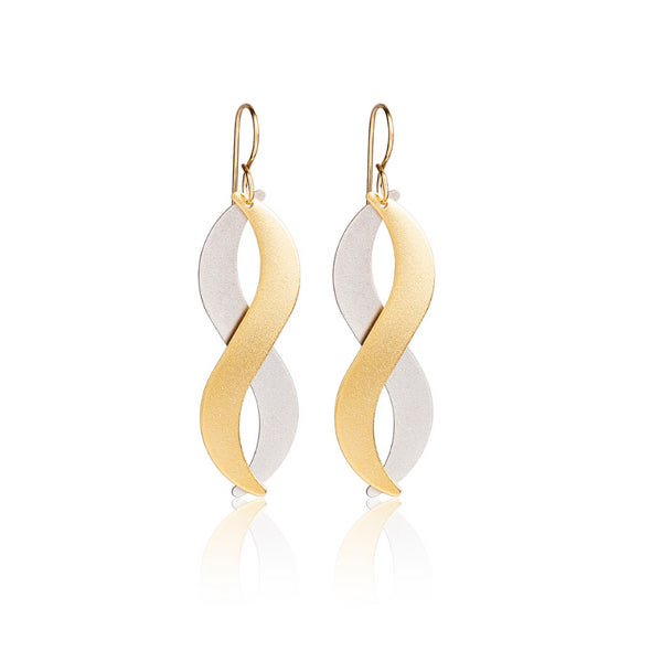 KENI S&G| עגילים ארוכים בציפוי זהב וכסף