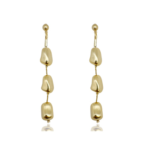 NULI| עגילים ארוכים בציפוי זהב