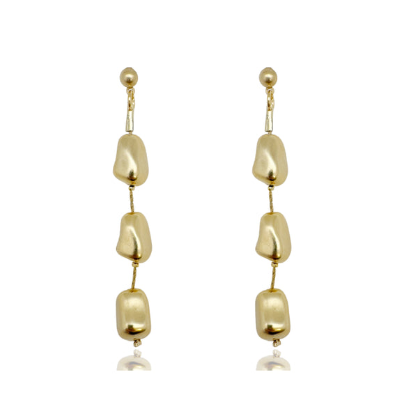 NULI| עגילים ארוכים בציפוי זהב