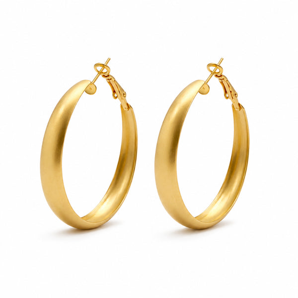 Hoop #10 | עגילי חישוק בציפוי זהב