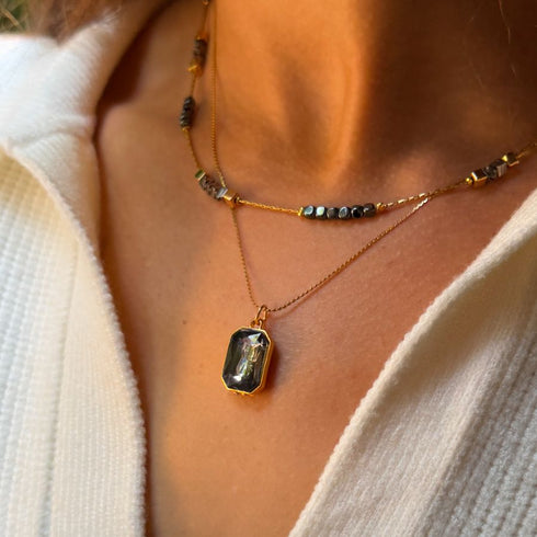 RONCHA NECKLACE | שרשרת זהב וקריסטל