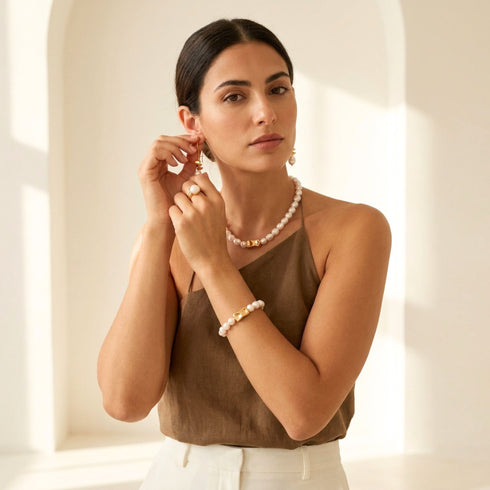 MARONA PEARLS SET| סט תכשיטים פנינים טבעיות