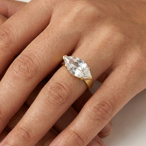 KIRA LIGHT RING| טבעת  בציפוי זהב