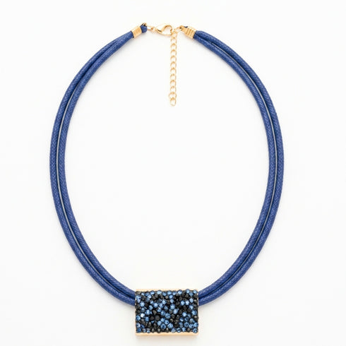 CARMEN BLUE| שרשרת קצרה בציפוי זהב וקריסטלים