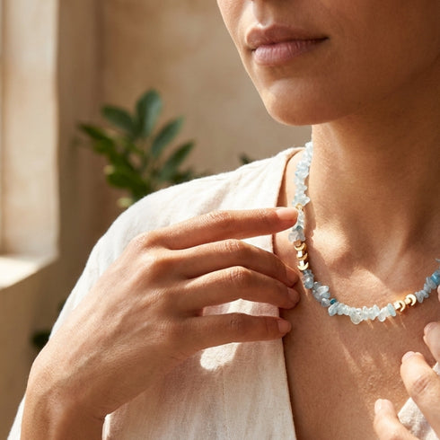 BOSSO LIGHT NECKLACE  | שרשרת  אבנים טבעיות