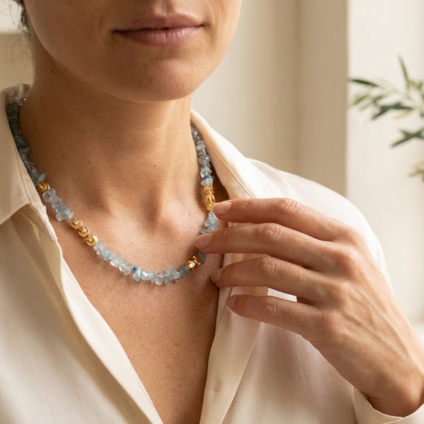BOSSO LIGHT NECKLACE  | שרשרת  אבנים טבעיות