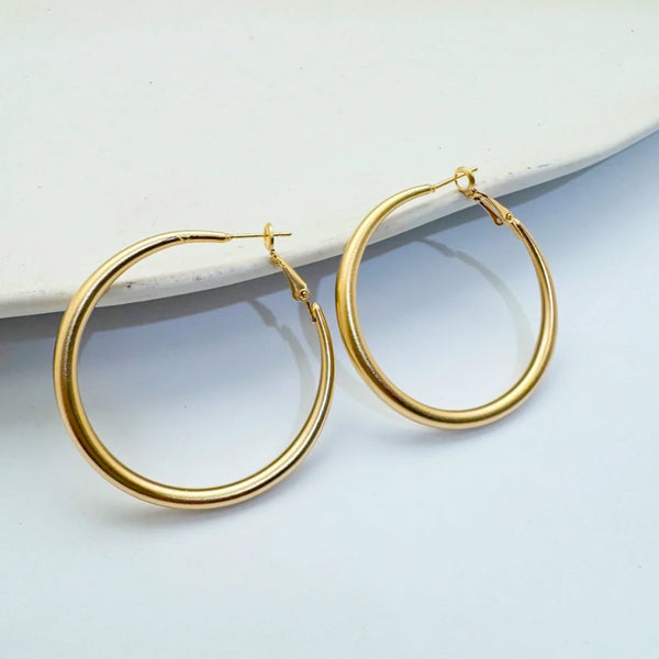 Hoop #12| עגילי חישוק בציפוי זהב