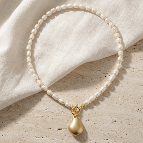 DROP PEARLS |שרשרת פנינים טבעיות אמיתיות