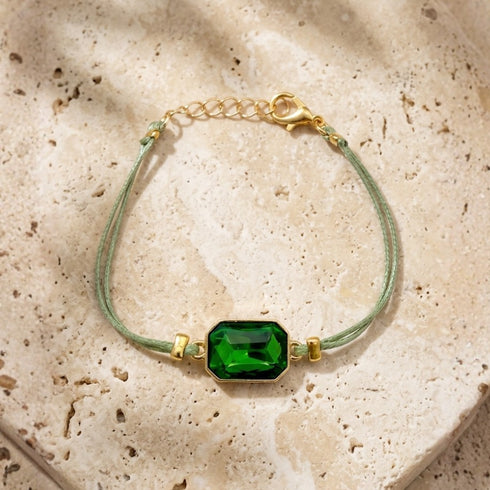 CUBIC G GREEN BRACELET |  צמיד בציפוי זהב