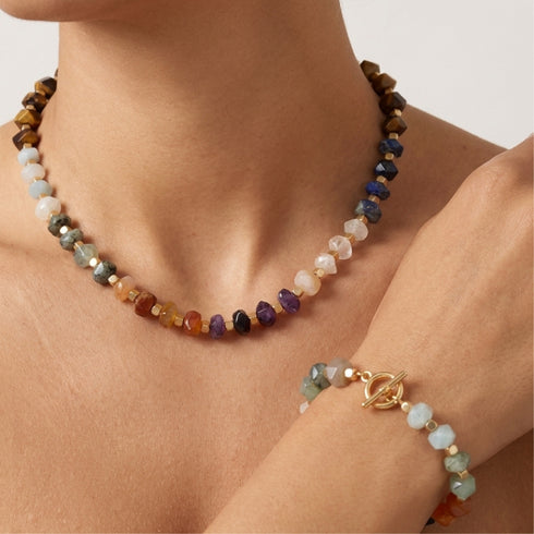 SET NECKLACE MIX  ROBIN | סט שרשרת קולר בציפוי זהב