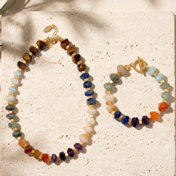 SET NECKLACE MIX  ROBIN | סט שרשרת קולר בציפוי זהב