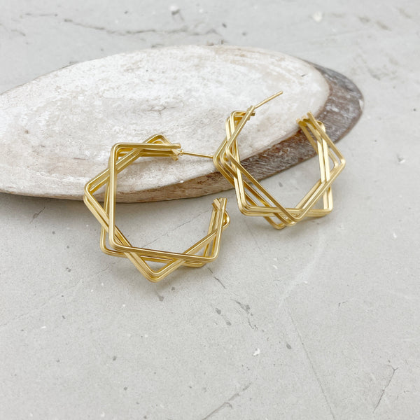 MISHI|עגילים בציפוי זהב