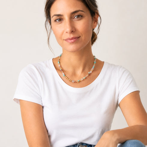 CHOKER MARIN |שרשרת אבנים טבעיות קצרה