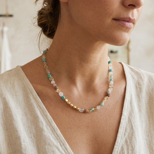 CHOKER MARIN |שרשרת אבנים טבעיות קצרה