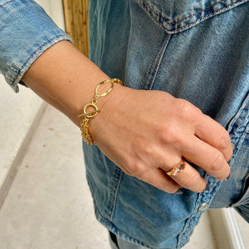 LINKS #1 BRACELET  |צמיד שרשראות בציפוי זהב