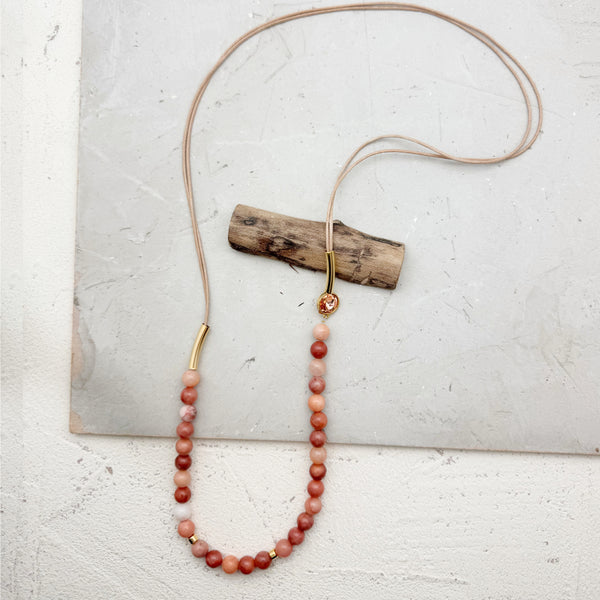 NULA  |שרשרת ארוכה אבנים טבעיות