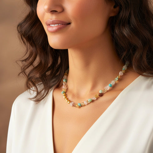 CHOKER MARIN |שרשרת אבנים טבעיות קצרה