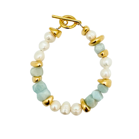PACIFIC PEARL BRACELET- צמיד פנינים  ואבנים טבעיות
