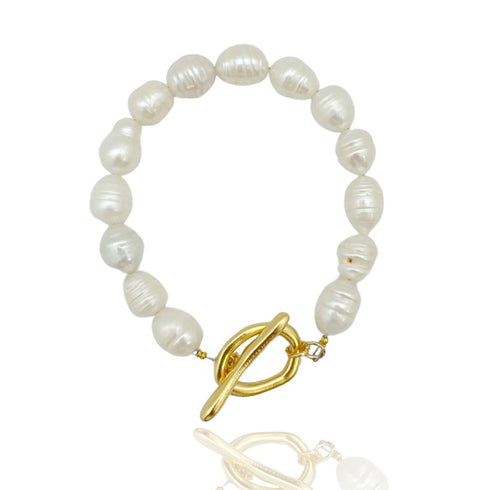 SON BRACELET|צמיד בציפוי זהב עם פנינים