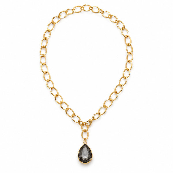 LIV NECKLACE| שרשרת עם קריסטל טיפה
