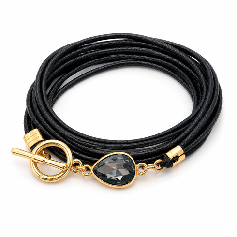 ROMIC BLACK BRACELET |צמיד בציפוי זהב