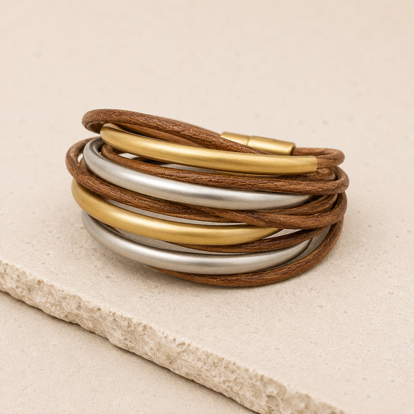 TIFFANY camel| צמיד מגנט בציפוי זהב וכסף