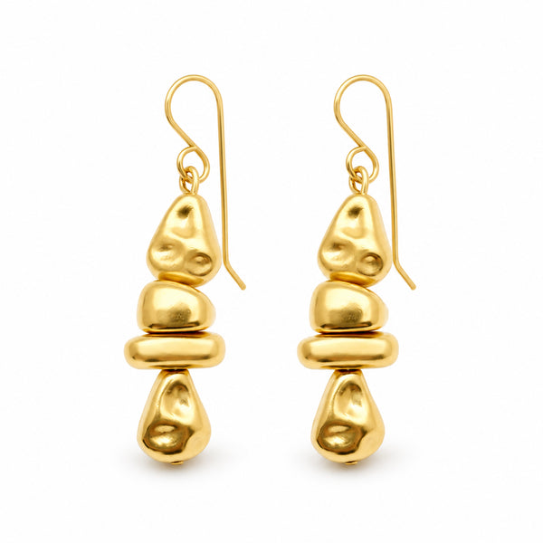 MELANIA EARRINGS GOLD | עגילים בציפוי זהב