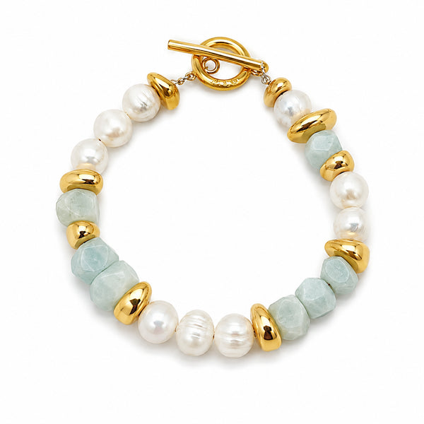 PACIFIC PEARL BRACELET- צמיד פנינים  ואבנים טבעיות