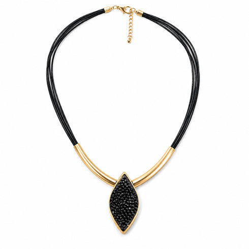 MOSCOW BLACK| שרשרת קצרה עם קריסטלים