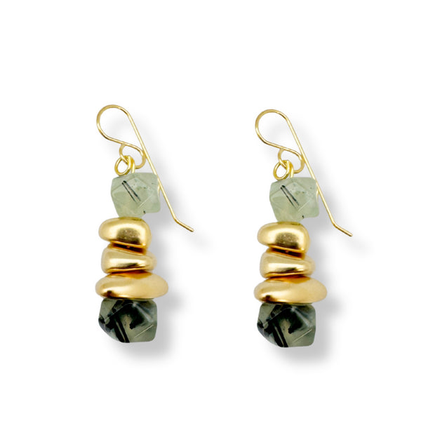 EARRINGS ROBIN FLASH GREEN |עגילים בציפוי זהב