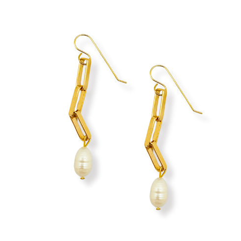 YOKO PEARL EARRINGS  | עגילים בציפוי זהב