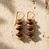 עגילי אבן אובסידיאן וזהב ארוכים | LINA EARRINGS