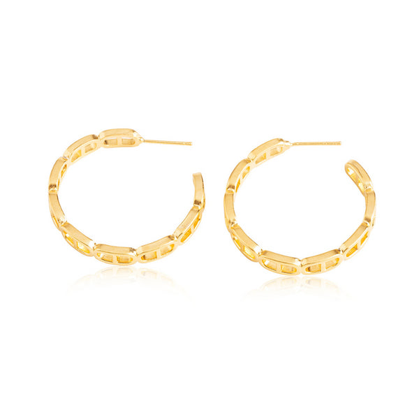 ELIANA| עגילי חישוק מצופים זהב