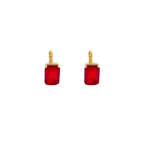 JON  RED EARRINGS| עגילים בציפוי זהב וקריסטל