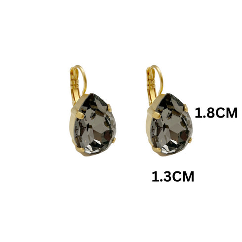 LIV GREY EARRINGS |עגילים בציפוי זהב וקריסטלים