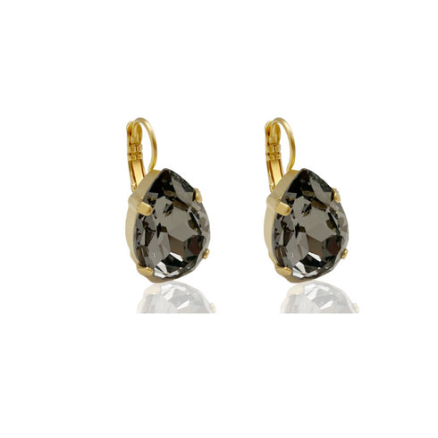 LIV GREY EARRINGS |עגילים בציפוי זהב וקריסטלים