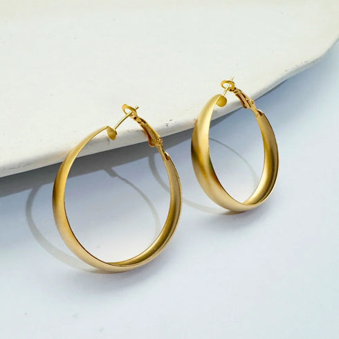 Hoop #10 | עגילי חישוק בציפוי זהב